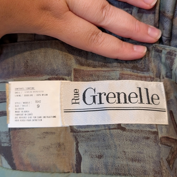 Vintage 80s 90s Trench Coat with Abstract Pattern - Picture 4 of 12